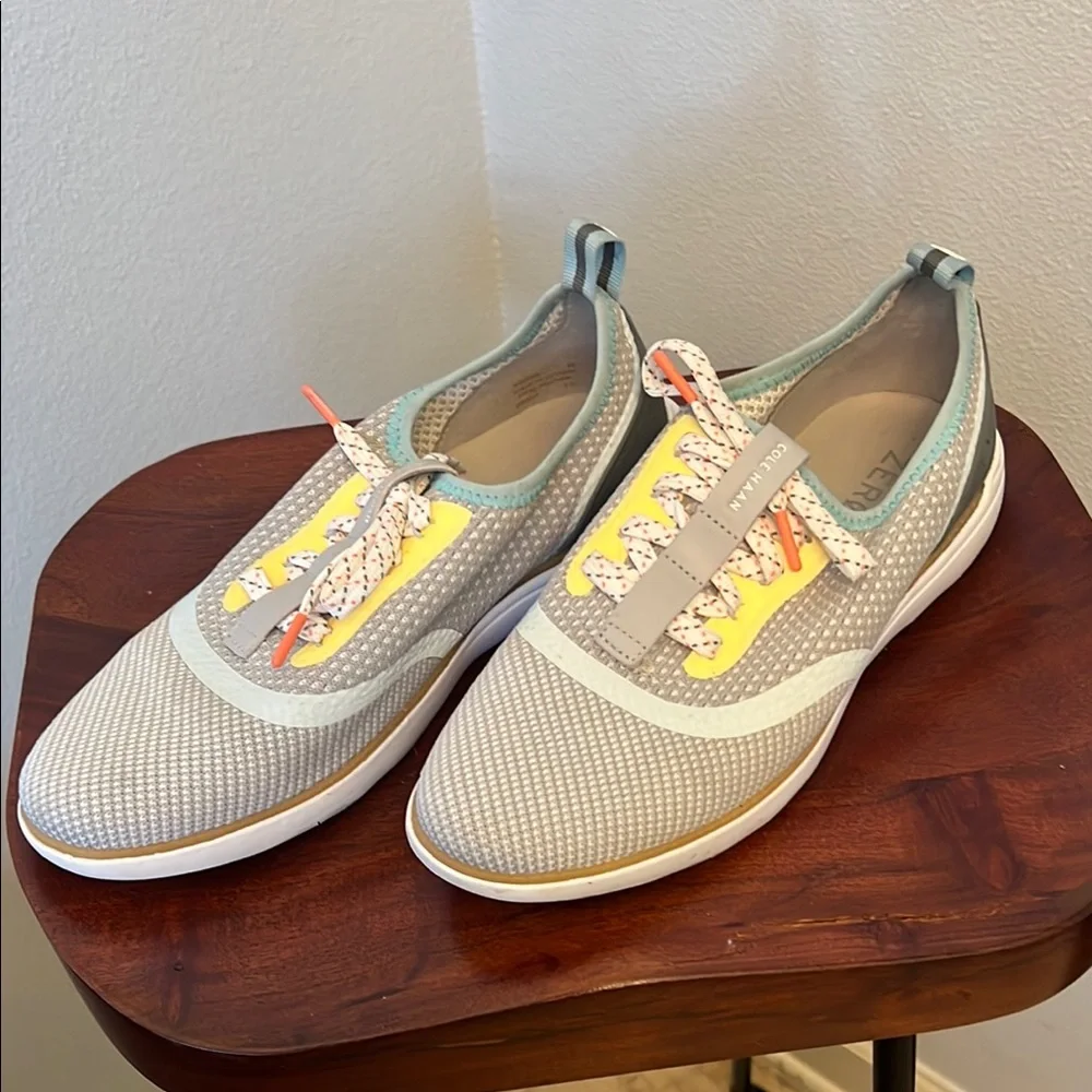 Cole Haan Women's Gray and Yellow Sneakers - Picture 3 of 3